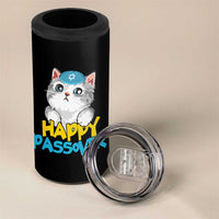 Happy Passover Cute Cat 4 in 1 Can Cooler Tumbler Seder Jewish Pesach