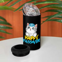 Happy Passover Cute Cat 4 in 1 Can Cooler Tumbler Seder Jewish Pesach