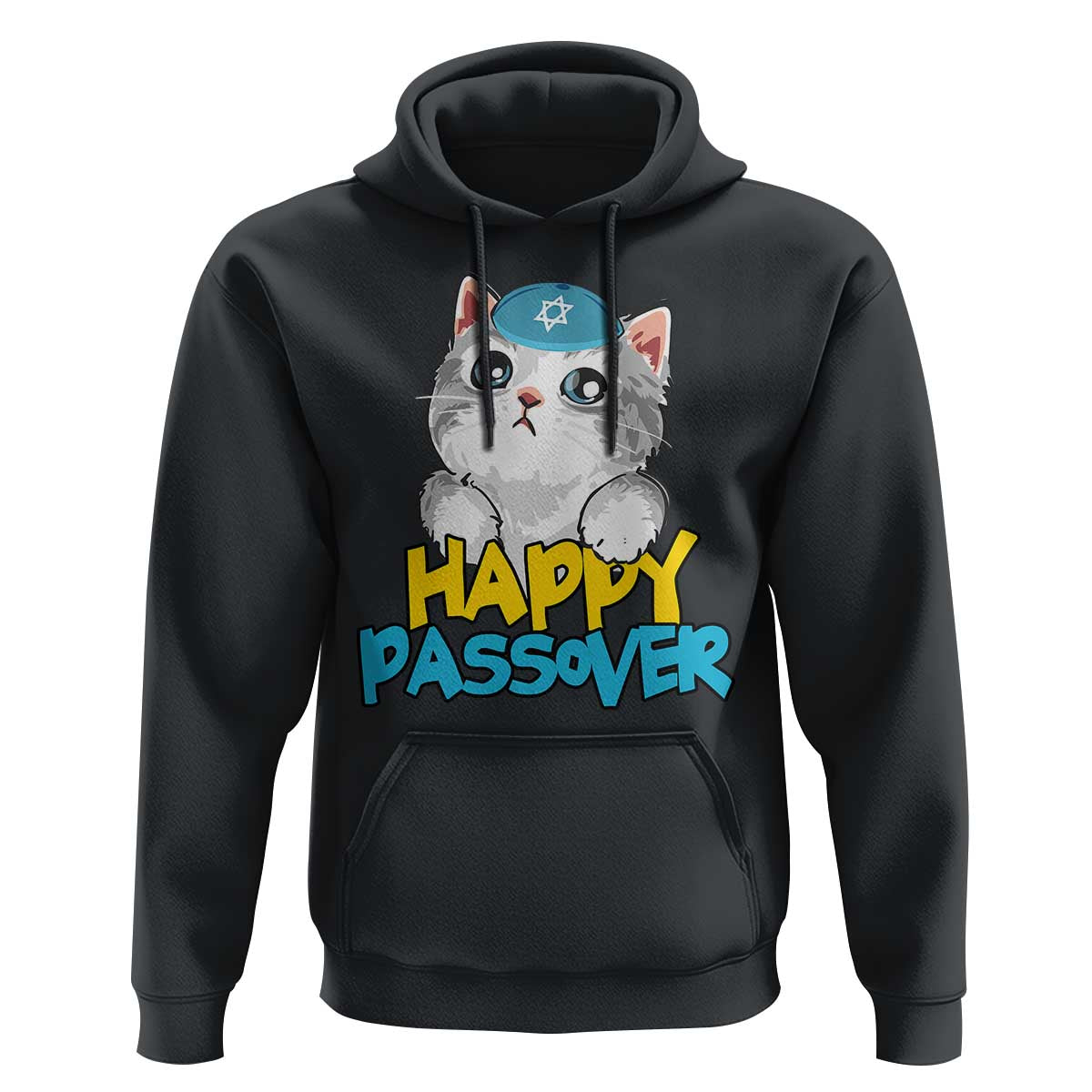 Happy Passover Cute Cat Hoodie Seder Jewish Pesach
