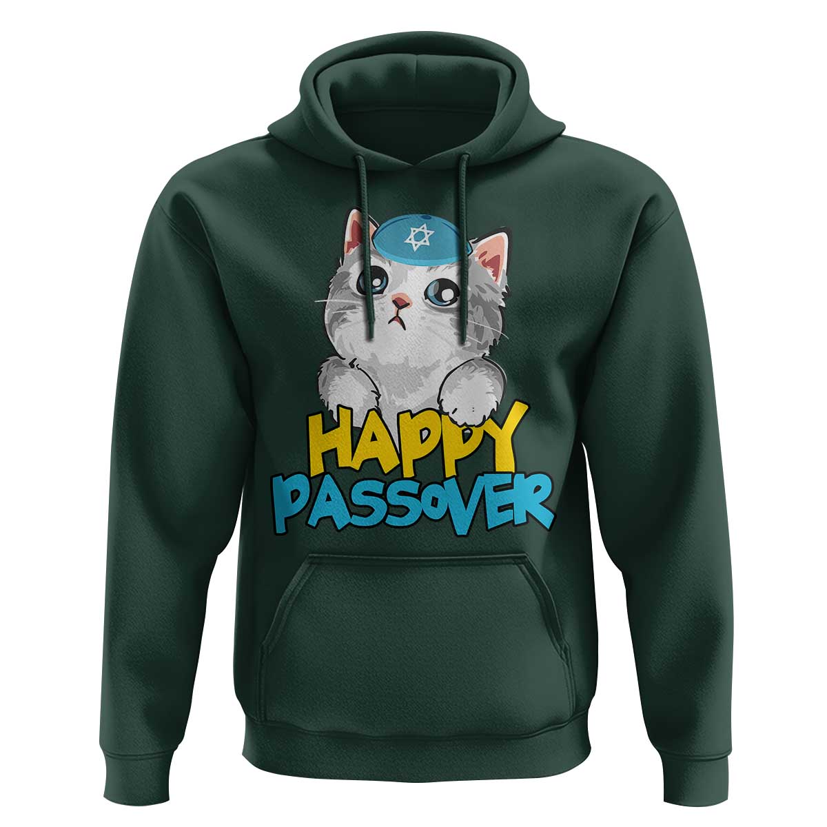 Happy Passover Cute Cat Hoodie Seder Jewish Pesach