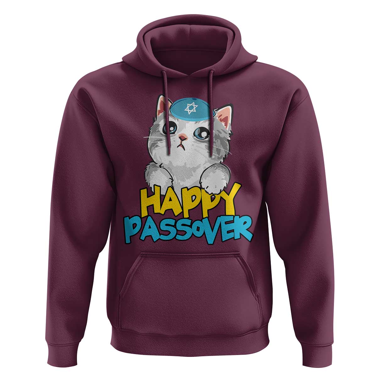 Happy Passover Cute Cat Hoodie Seder Jewish Pesach