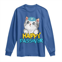 Happy Passover Cute Cat Long Sleeve Shirt Seder Jewish Pesach