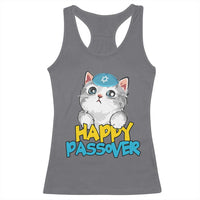 Happy Passover Cute Cat Racerback Tank Top Seder Jewish Pesach