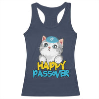Happy Passover Cute Cat Racerback Tank Top Seder Jewish Pesach