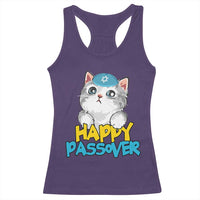 Happy Passover Cute Cat Racerback Tank Top Seder Jewish Pesach