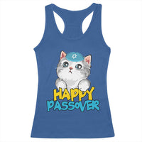 Happy Passover Cute Cat Racerback Tank Top Seder Jewish Pesach