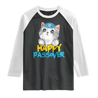 Happy Passover Cute Cat Raglan Shirt Seder Jewish Pesach