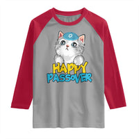 Happy Passover Cute Cat Raglan Shirt Seder Jewish Pesach