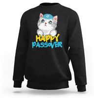 Happy Passover Cute Cat Sweatshirt Seder Jewish Pesach