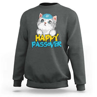 Happy Passover Cute Cat Sweatshirt Seder Jewish Pesach