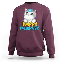 Happy Passover Cute Cat Sweatshirt Seder Jewish Pesach