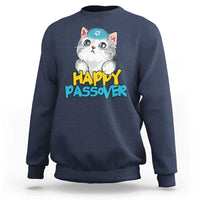 Happy Passover Cute Cat Sweatshirt Seder Jewish Pesach