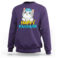 Happy Passover Cute Cat Sweatshirt Seder Jewish Pesach