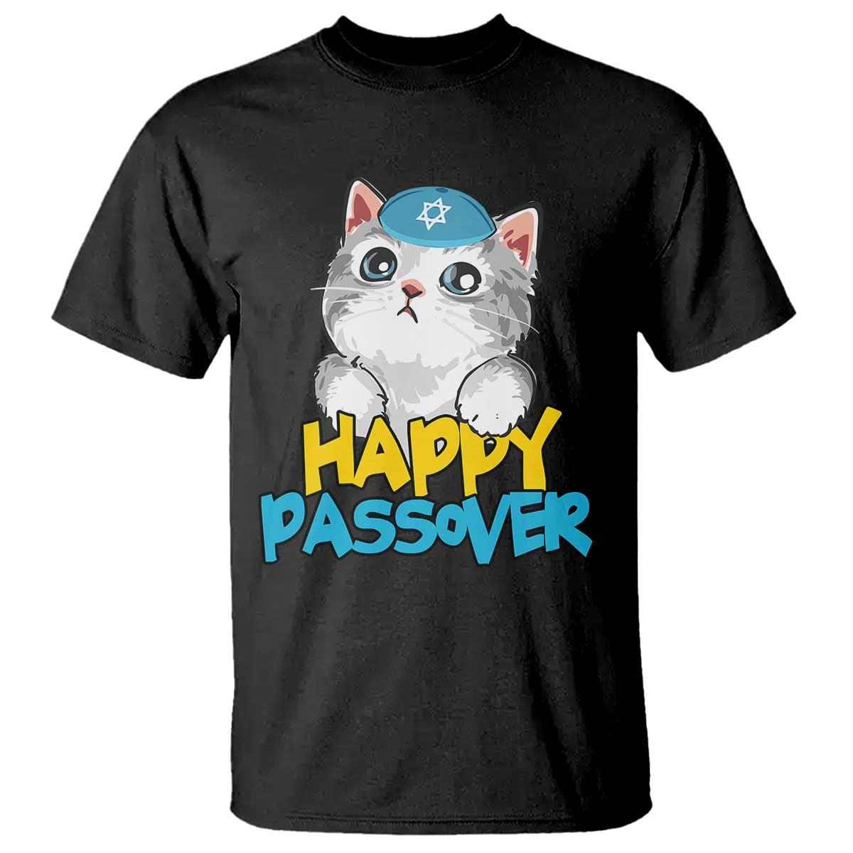 Happy Passover Cute Cat T Shirt Seder Jewish Pesach