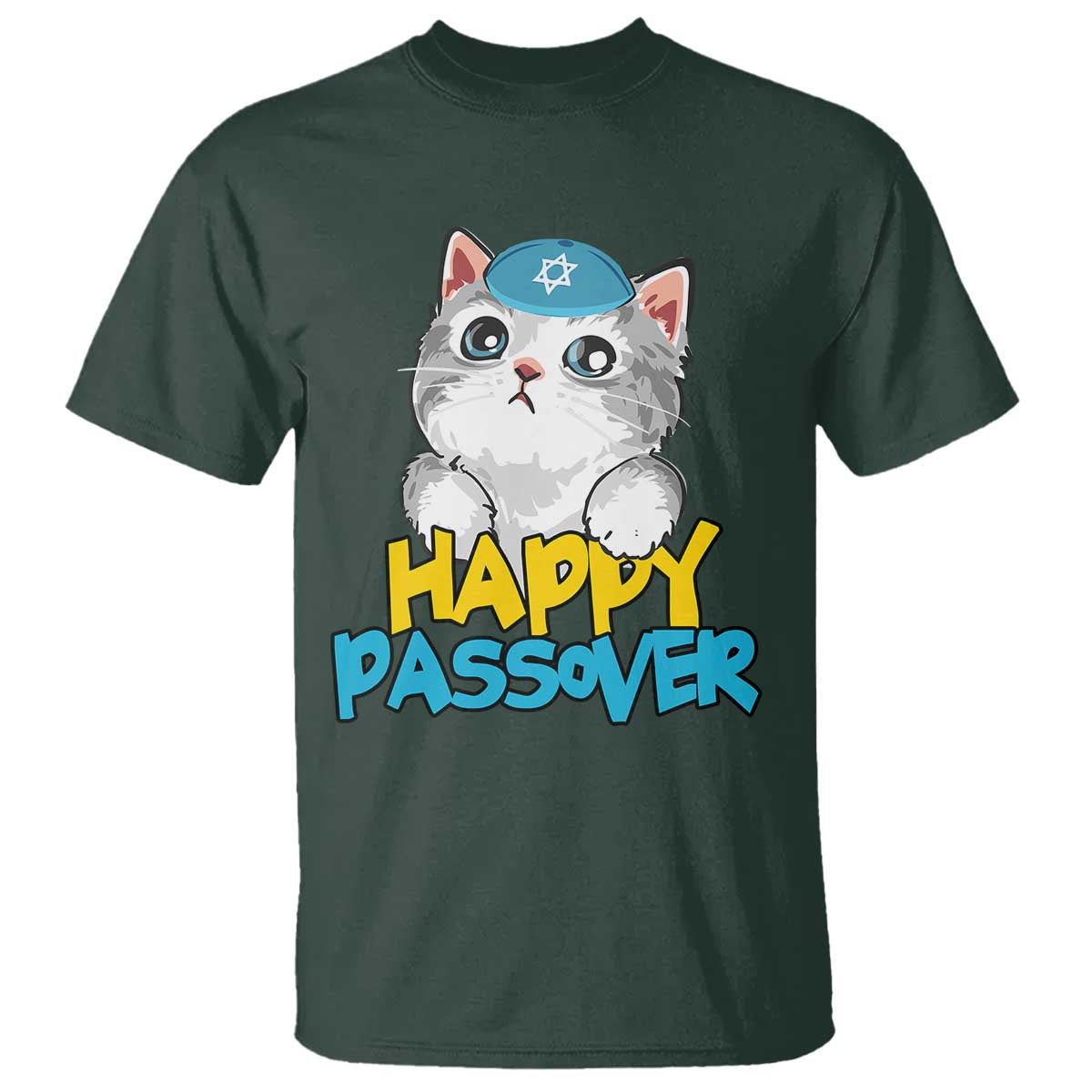 Happy Passover Cute Cat T Shirt Seder Jewish Pesach