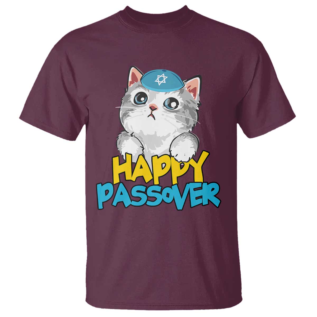 Happy Passover Cute Cat T Shirt Seder Jewish Pesach