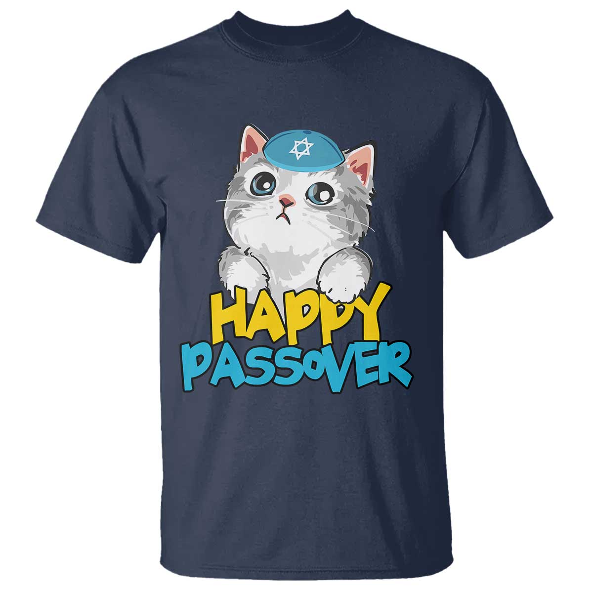 Happy Passover Cute Cat T Shirt Seder Jewish Pesach