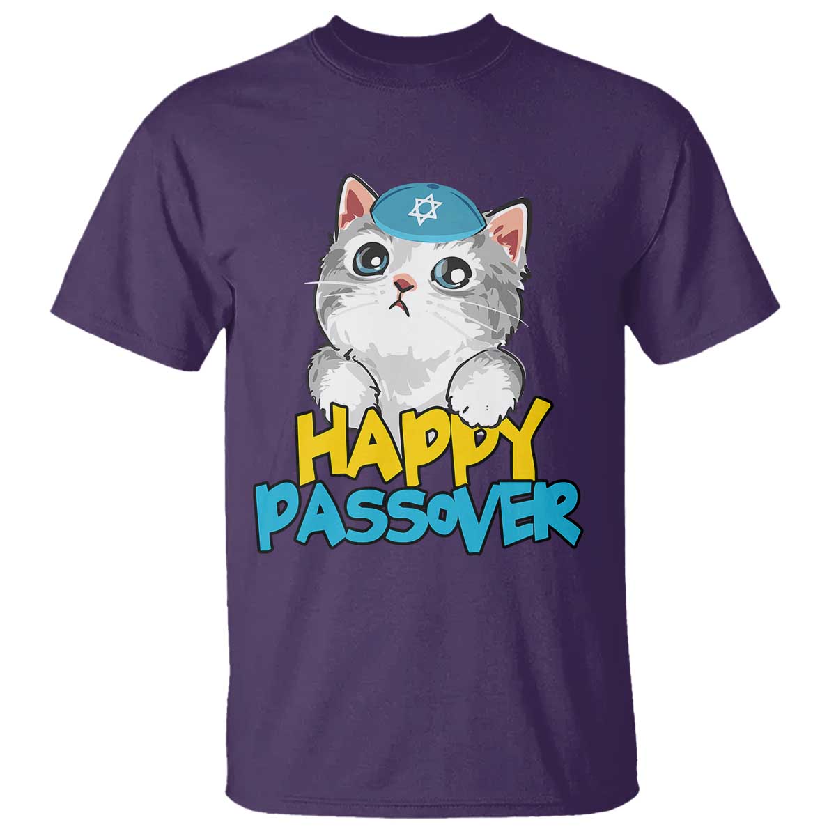 Happy Passover Cute Cat T Shirt Seder Jewish Pesach