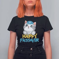 Happy Passover Cute Cat T Shirt For Women Seder Jewish Pesach