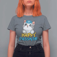 Happy Passover Cute Cat T Shirt For Women Seder Jewish Pesach