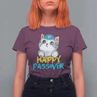 Happy Passover Cute Cat T Shirt For Women Seder Jewish Pesach