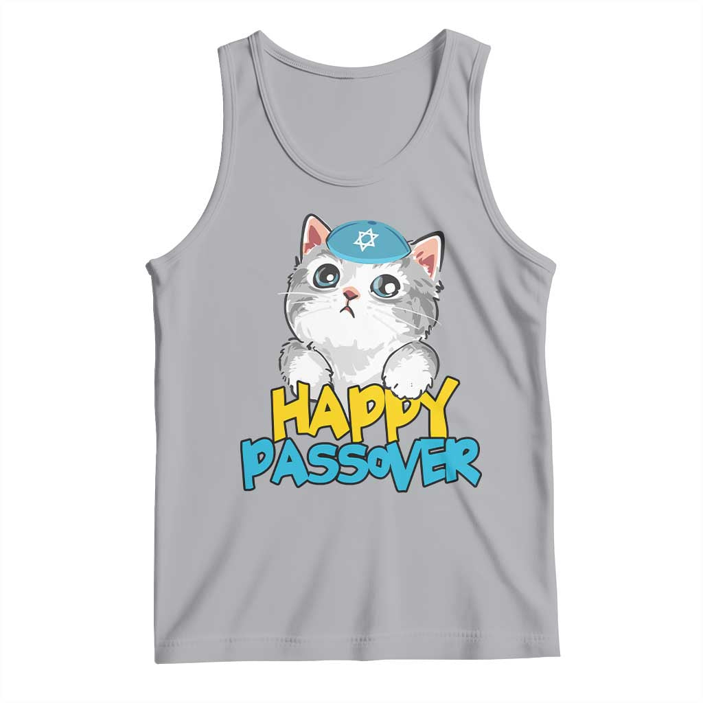 Happy Passover Cute Cat Tank Top Seder Jewish Pesach