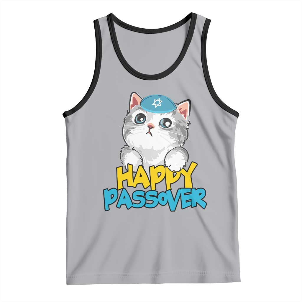 Happy Passover Cute Cat Tank Top Seder Jewish Pesach