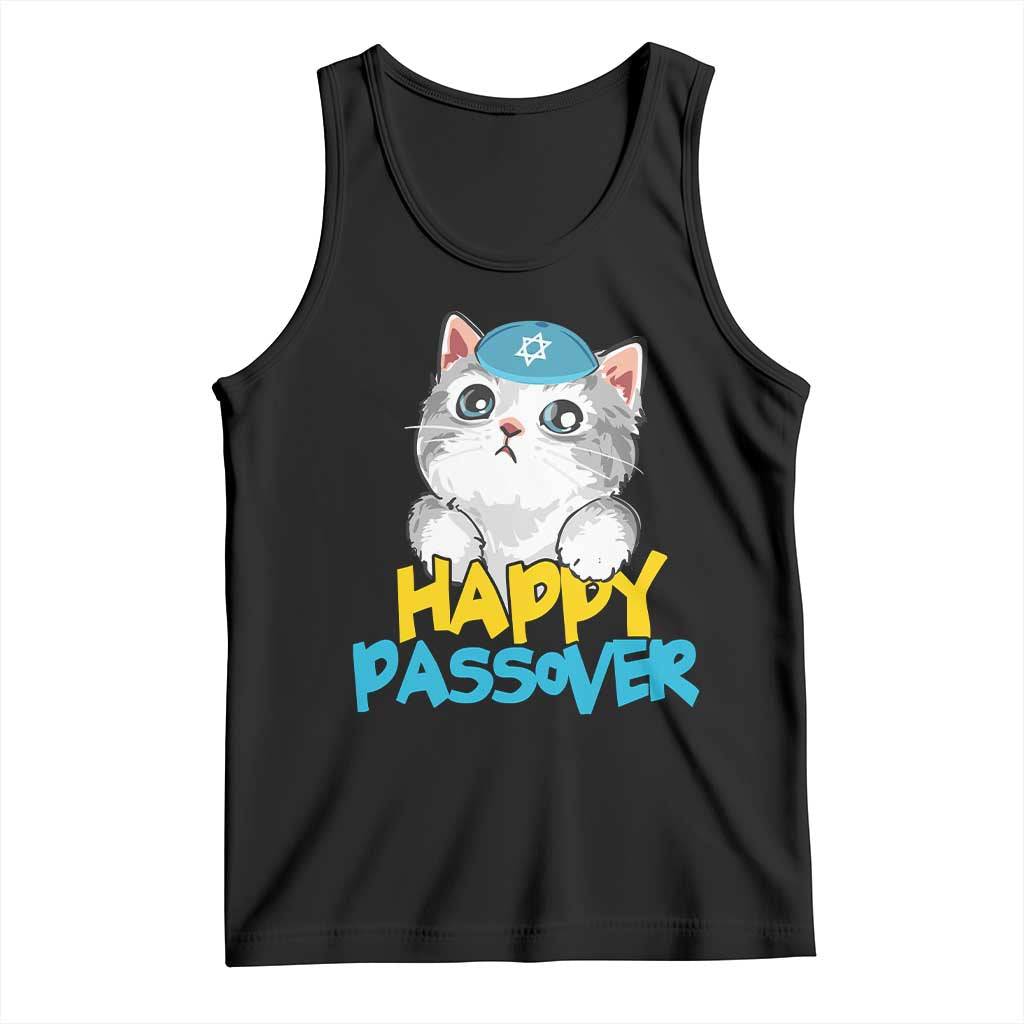 Happy Passover Cute Cat Tank Top Seder Jewish Pesach
