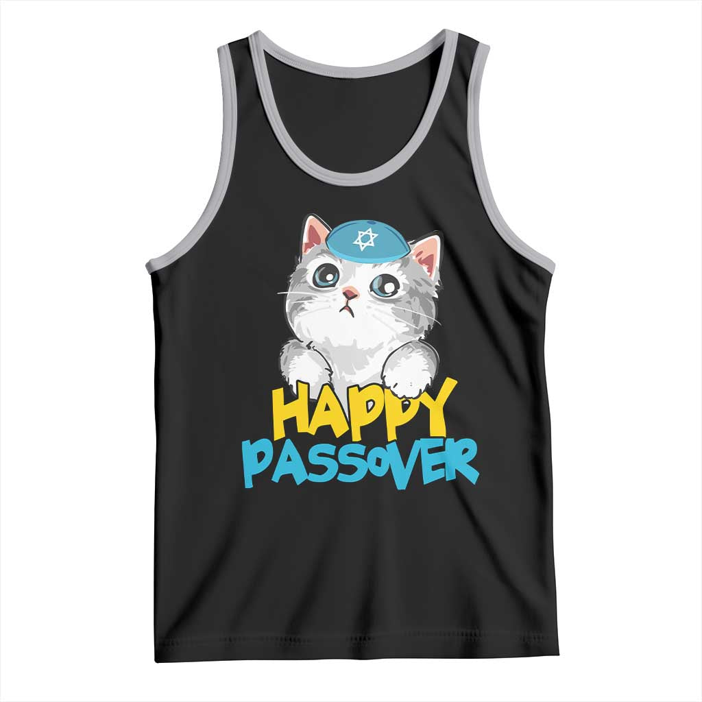 Happy Passover Cute Cat Tank Top Seder Jewish Pesach