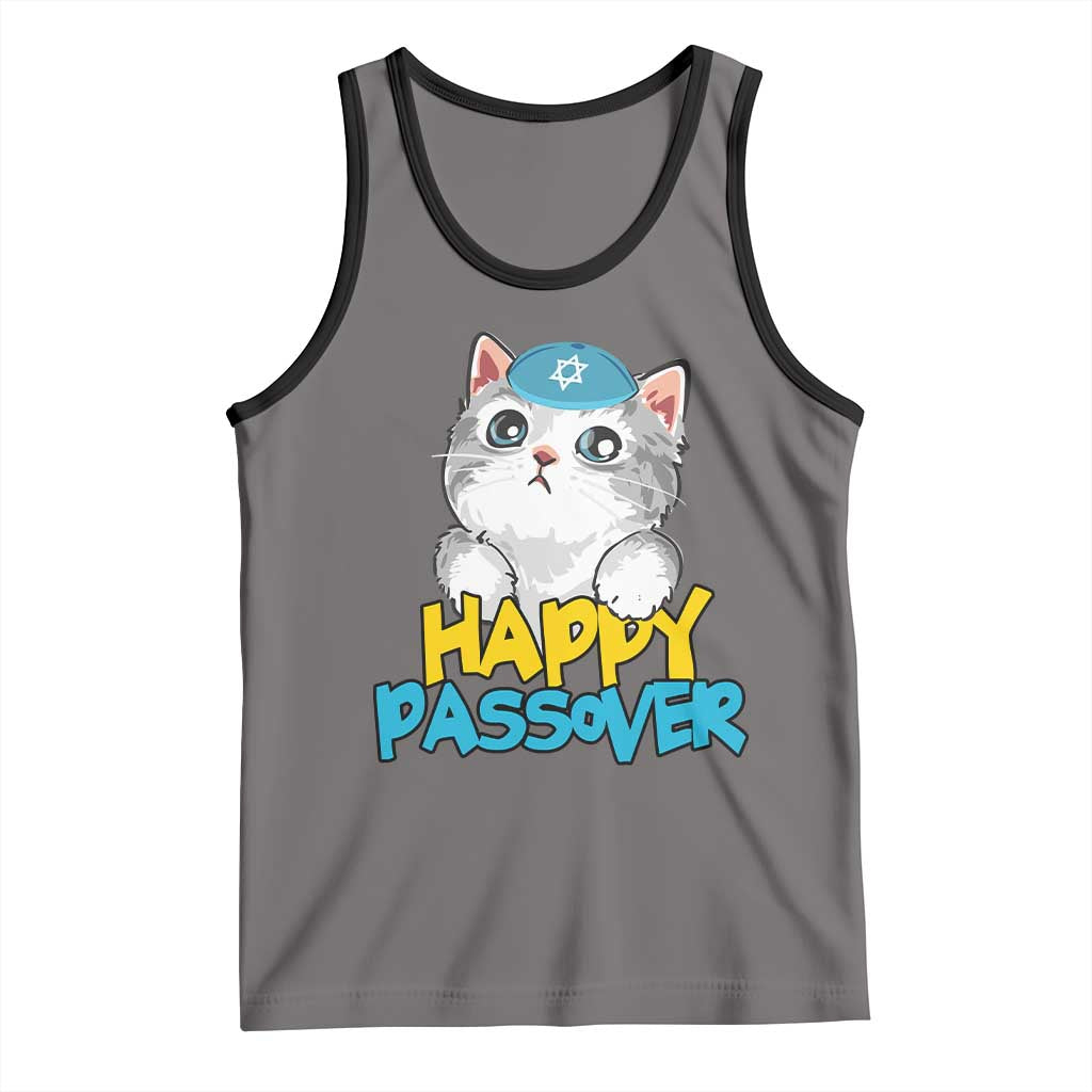 Happy Passover Cute Cat Tank Top Seder Jewish Pesach