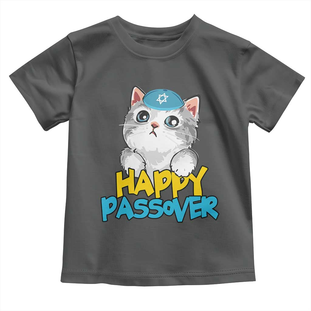 Happy Passover Cute Cat Toddler T Shirt Seder Jewish Pesach