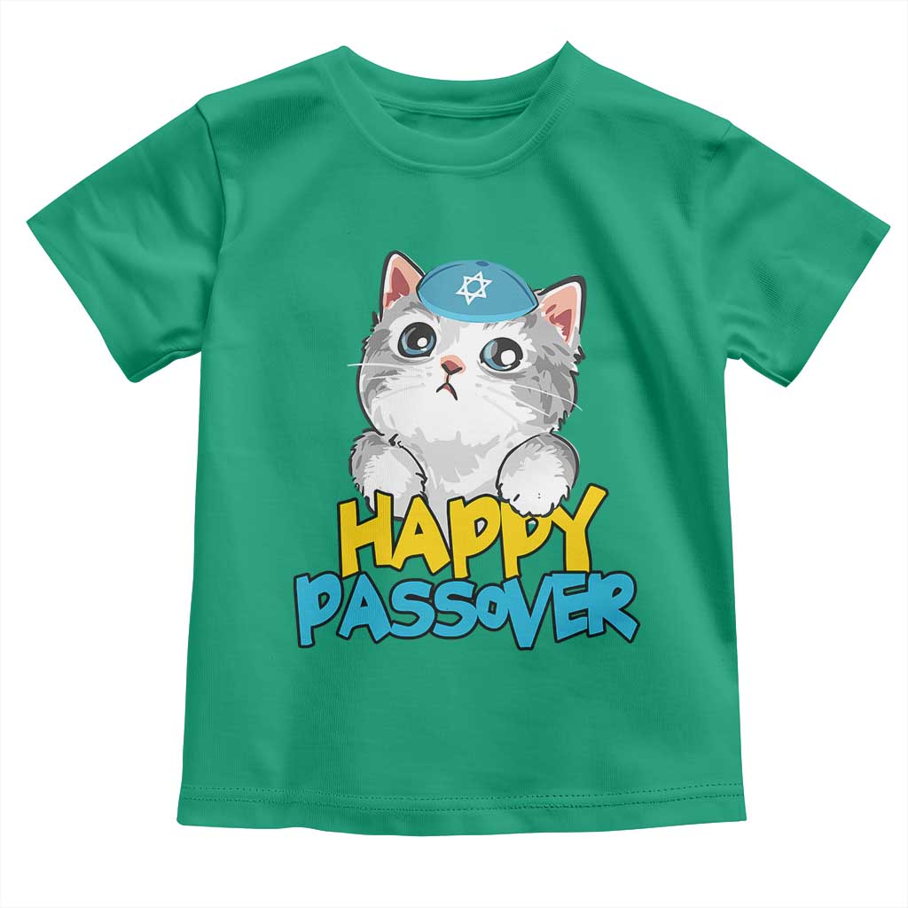 Happy Passover Cute Cat Toddler T Shirt Seder Jewish Pesach