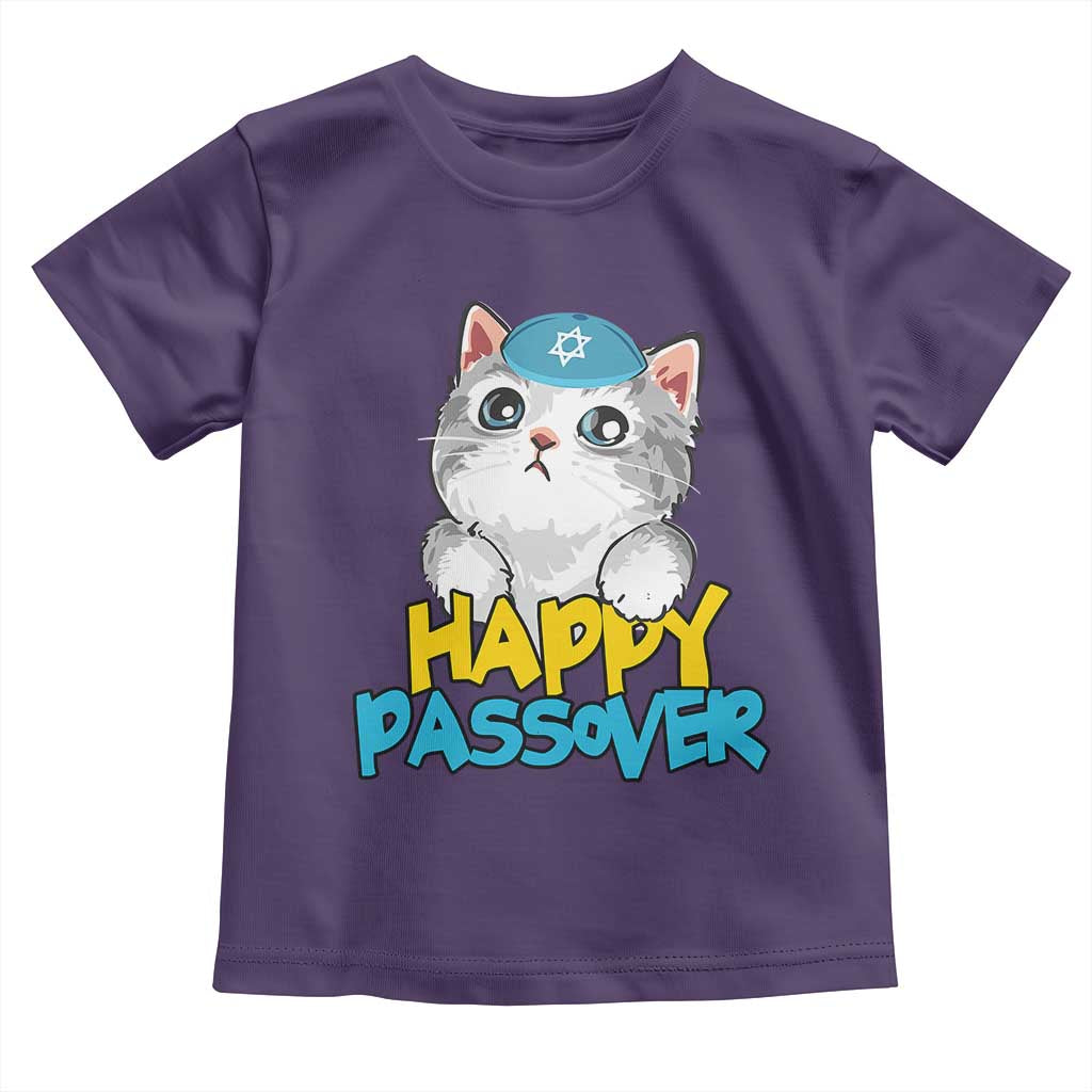 Happy Passover Cute Cat Toddler T Shirt Seder Jewish Pesach