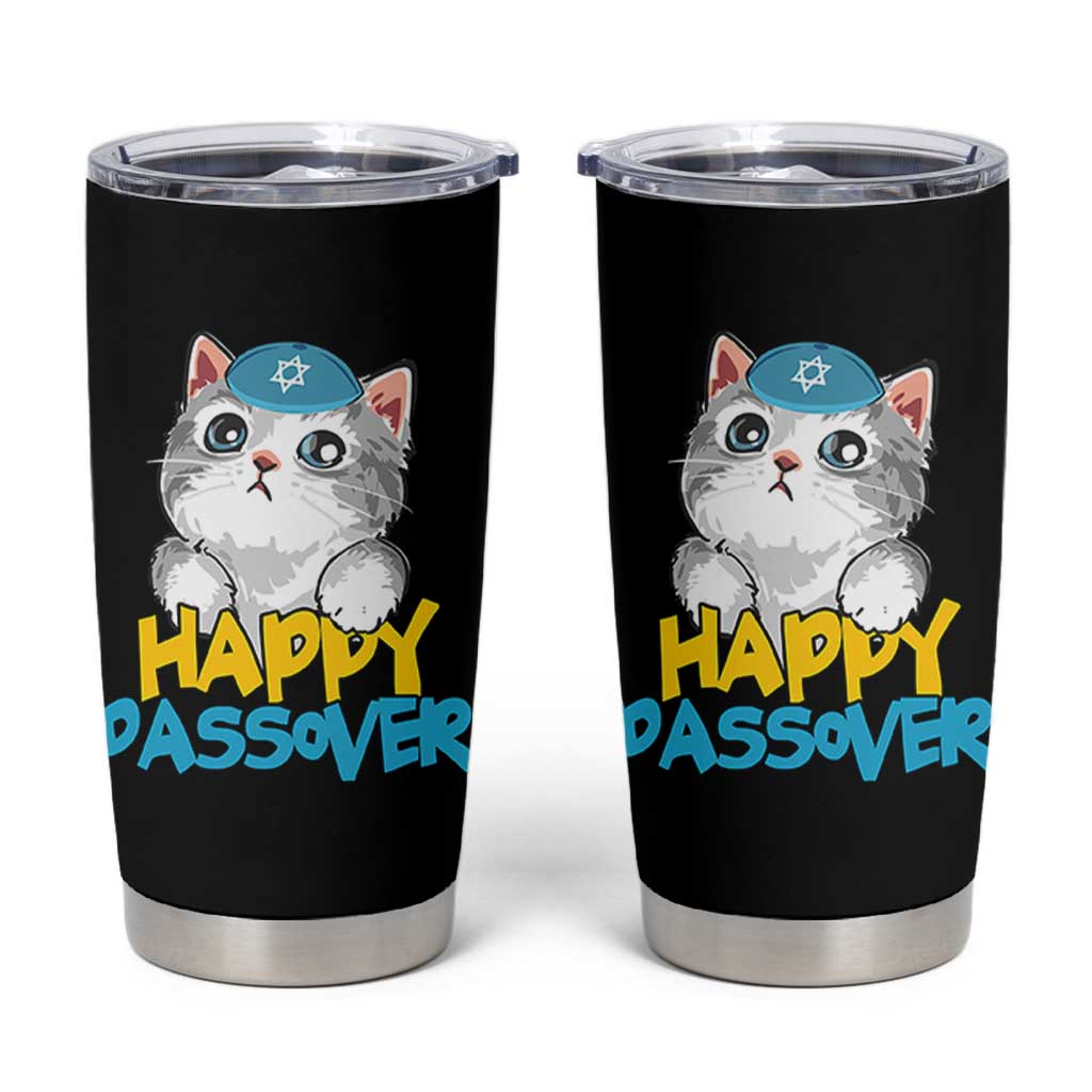 Happy Passover Cute Cat Tumbler Cup Seder Jewish Pesach