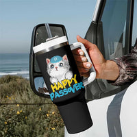 Happy Passover Cute Cat Tumbler With Handle Seder Jewish Pesach