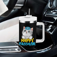 Happy Passover Cute Cat Tumbler With Handle Seder Jewish Pesach
