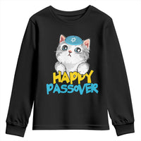 Happy Passover Cute Cat Youth Sweatshirt Seder Jewish Pesach
