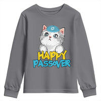 Happy Passover Cute Cat Youth Sweatshirt Seder Jewish Pesach