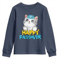 Happy Passover Cute Cat Youth Sweatshirt Seder Jewish Pesach