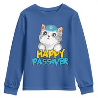 Happy Passover Cute Cat Youth Sweatshirt Seder Jewish Pesach