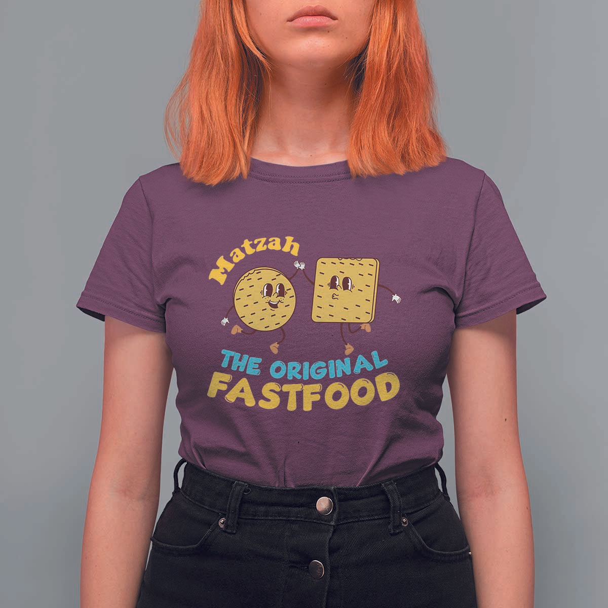 Funny Passover Matzah T Shirt For Women The Original Fast Food Seder Jewish