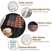 Pledge of Allegiance USA Flag Vintage Patriotic Graphic Throw Blanket One Nation Under God Liberty and Justice for All