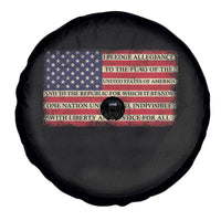 Pledge of Allegiance USA Flag Vintage Patriotic Graphic Spare Tire Cover One Nation Under God Liberty and Justice for All