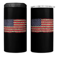 Pledge of Allegiance USA Flag Vintage Patriotic Graphic 4 in 1 Can Cooler Tumbler One Nation Under God Liberty and Justice for All