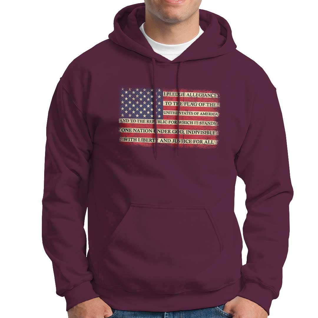 American Patriotic Hoodie I Pledge Allegiance To The Flag Of The USA One Nation Under God TS02