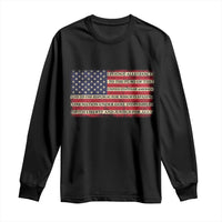 Pledge of Allegiance USA Flag Vintage Patriotic Graphic Long Sleeve Shirt One Nation Under God Liberty and Justice for All