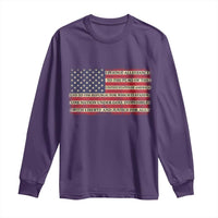Pledge of Allegiance USA Flag Vintage Patriotic Graphic Long Sleeve Shirt One Nation Under God Liberty and Justice for All