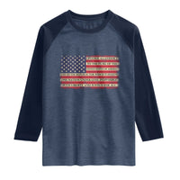 Pledge of Allegiance USA Flag Vintage Patriotic Graphic Raglan Shirt One Nation Under God Liberty and Justice for All