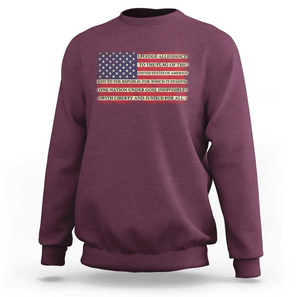 American Patriotic Sweatshirt I Pledge Allegiance To The Flag Of The USA One Nation Under God TS02
