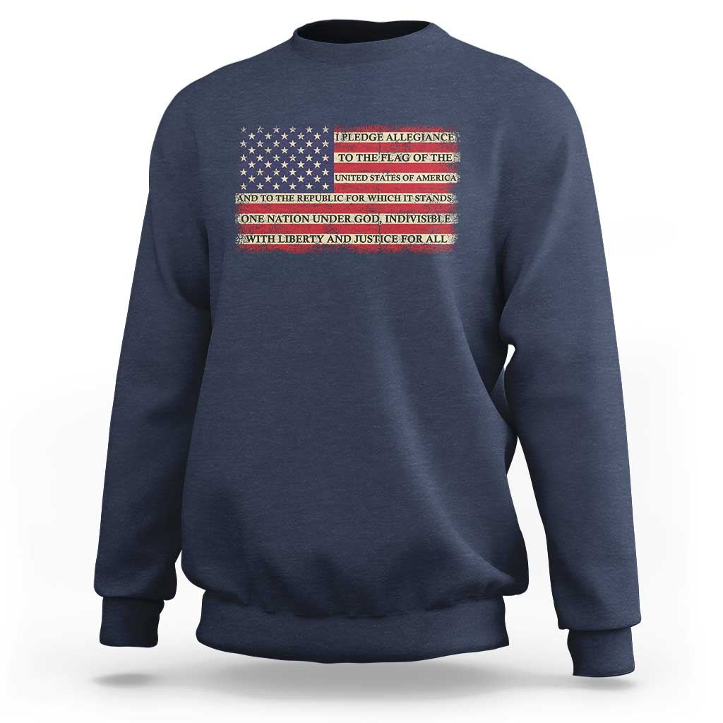 American Patriotic Sweatshirt I Pledge Allegiance To The Flag Of The USA One Nation Under God TS02